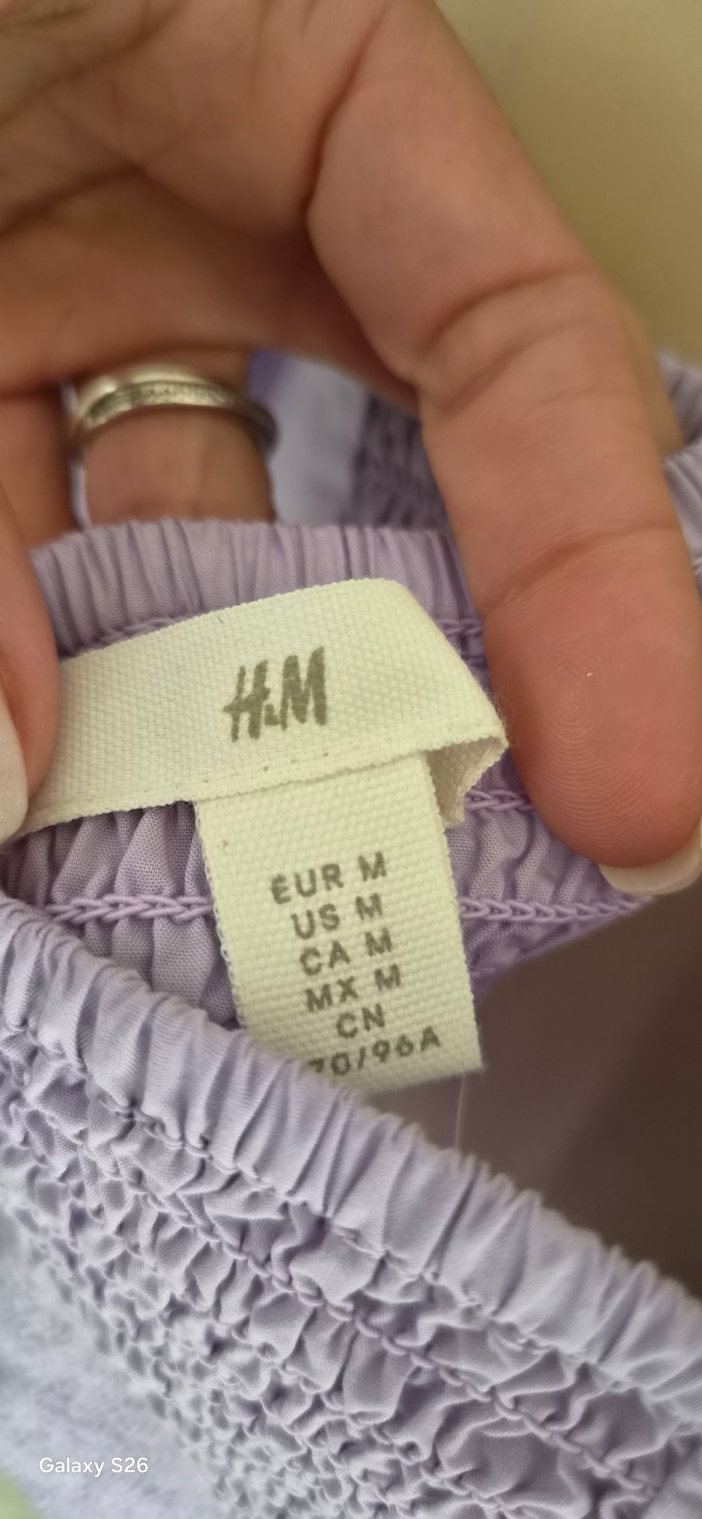 Crop Top H&M Lilas — Col Carré Manches Bouffantes Broderie Anglaise — M — Neuf avec étiquette
