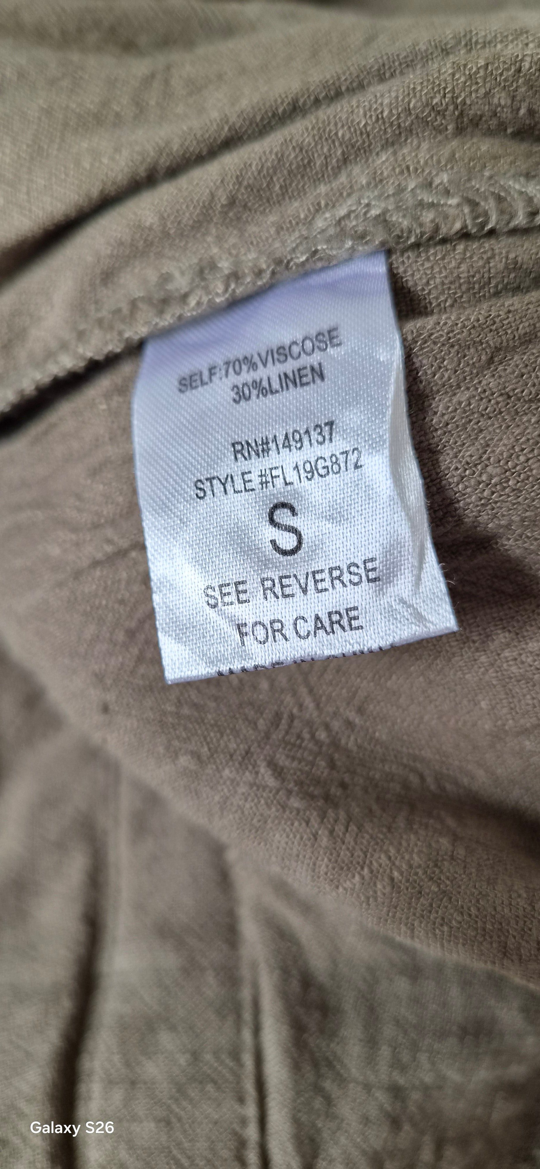 Combinaison Utilitaire Taupe Lin Viscose — Col Chemise Manches Courtes Jogger — S — Très bon état