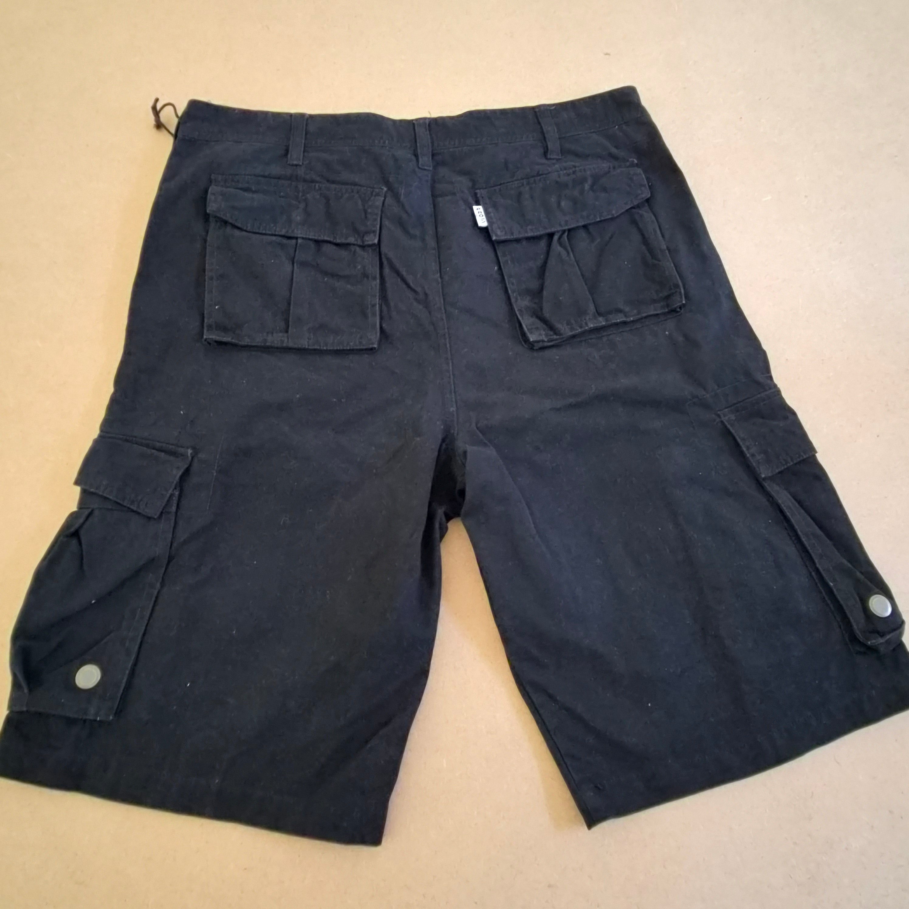 Short Cargo Baggy Noir "Pro 5 Los Angeles" – Heavyweight Streetwear – Taille 38 (XXL)