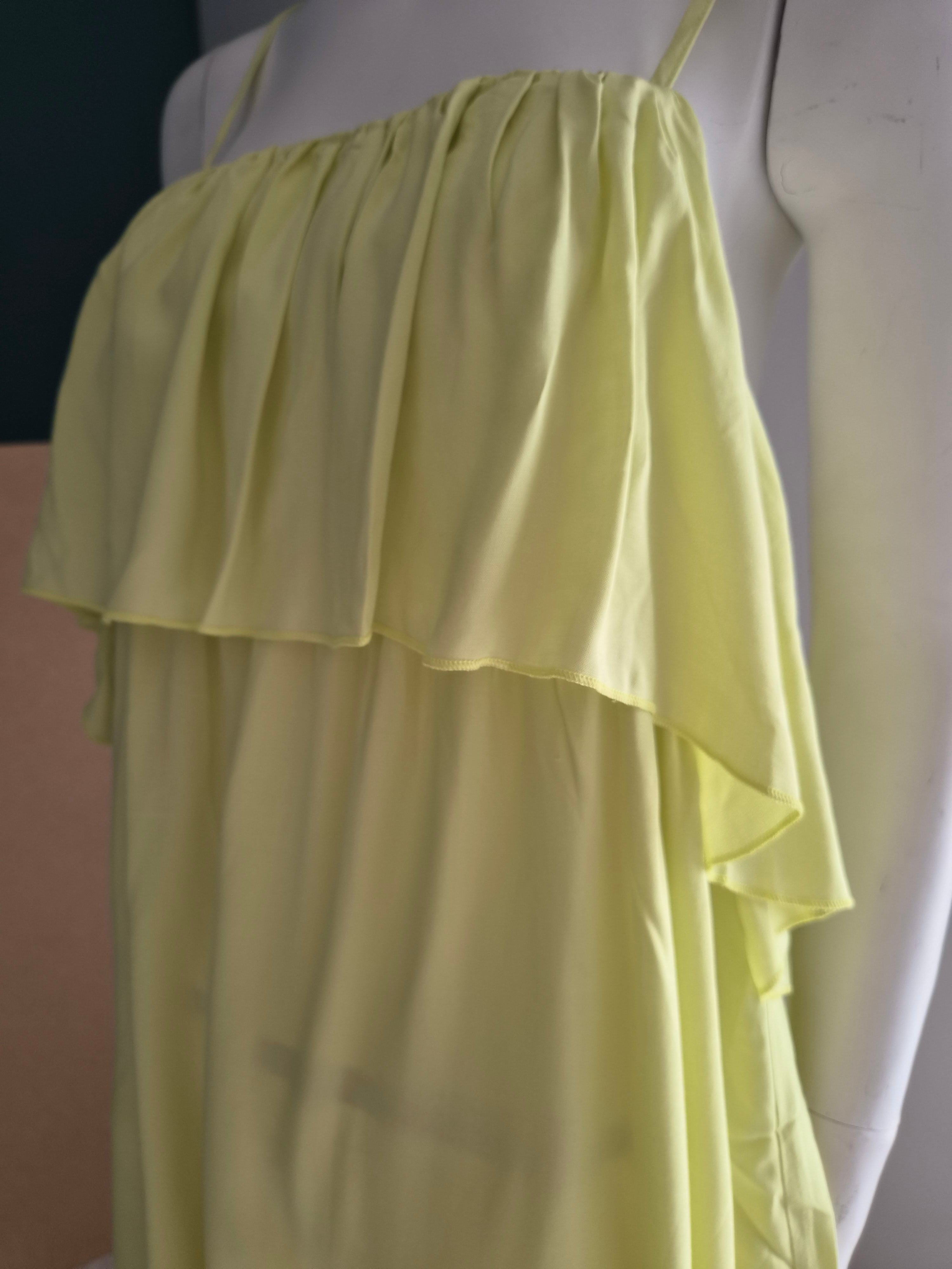 Robe grossesse H&M MAMA jaune citron - vue de face sur mannequin