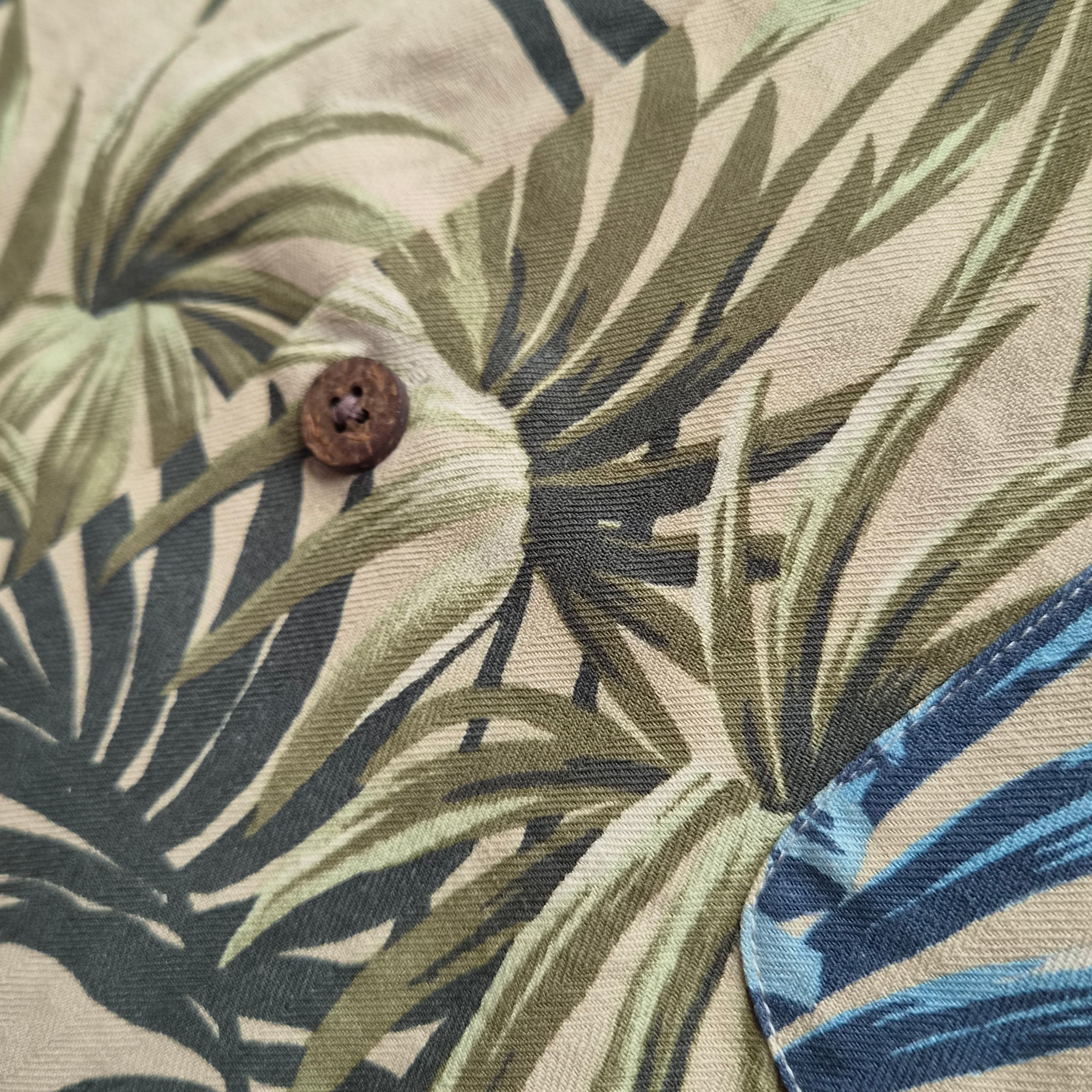 Chemise Hawaïenne Vintage Grant Thomas - Hibiscus & Feuilles Tropicales - Soie - L