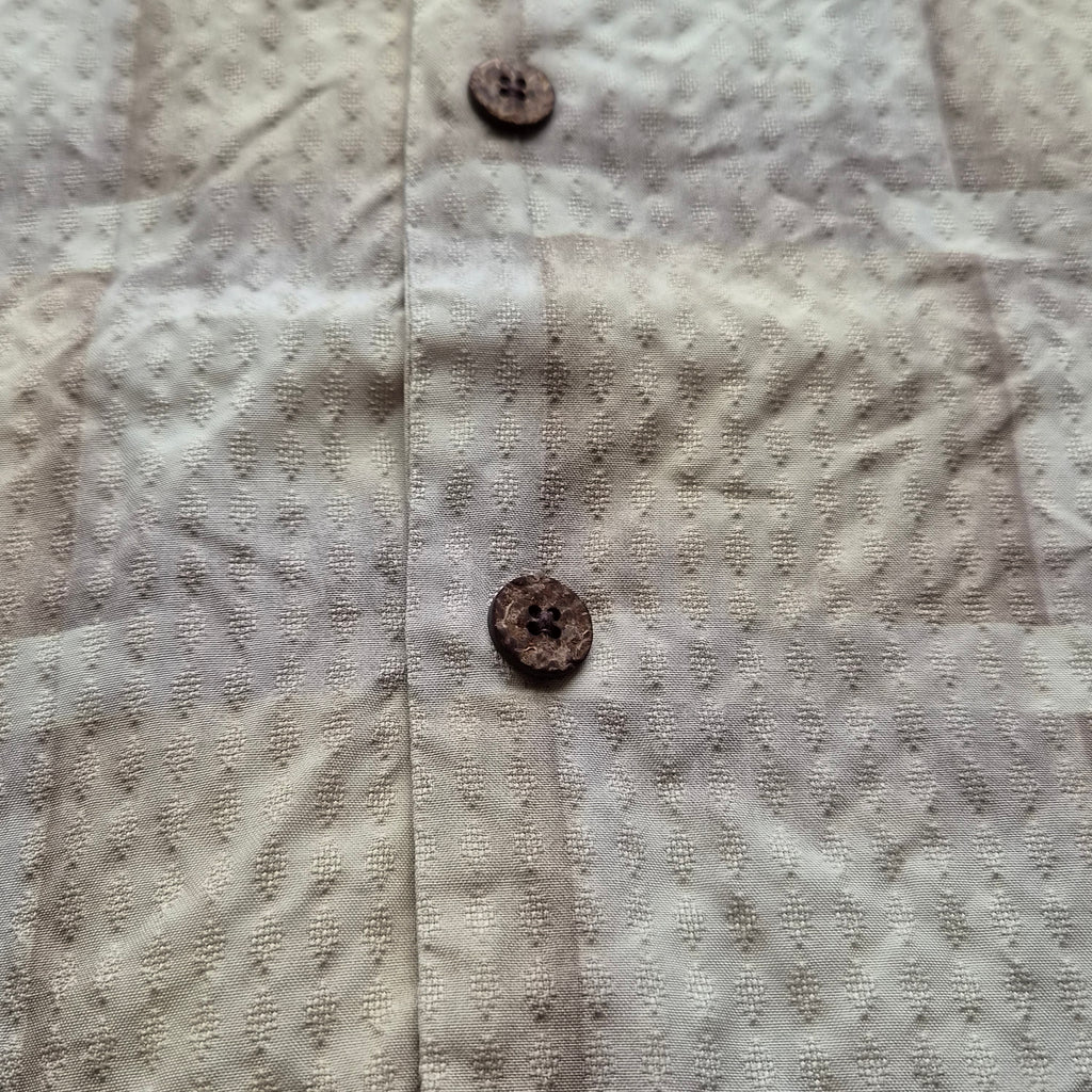 Chemise Hawaïenne Vintage Tommy Bahama - Motif Géométrique Abstrait Beige - Soie - M