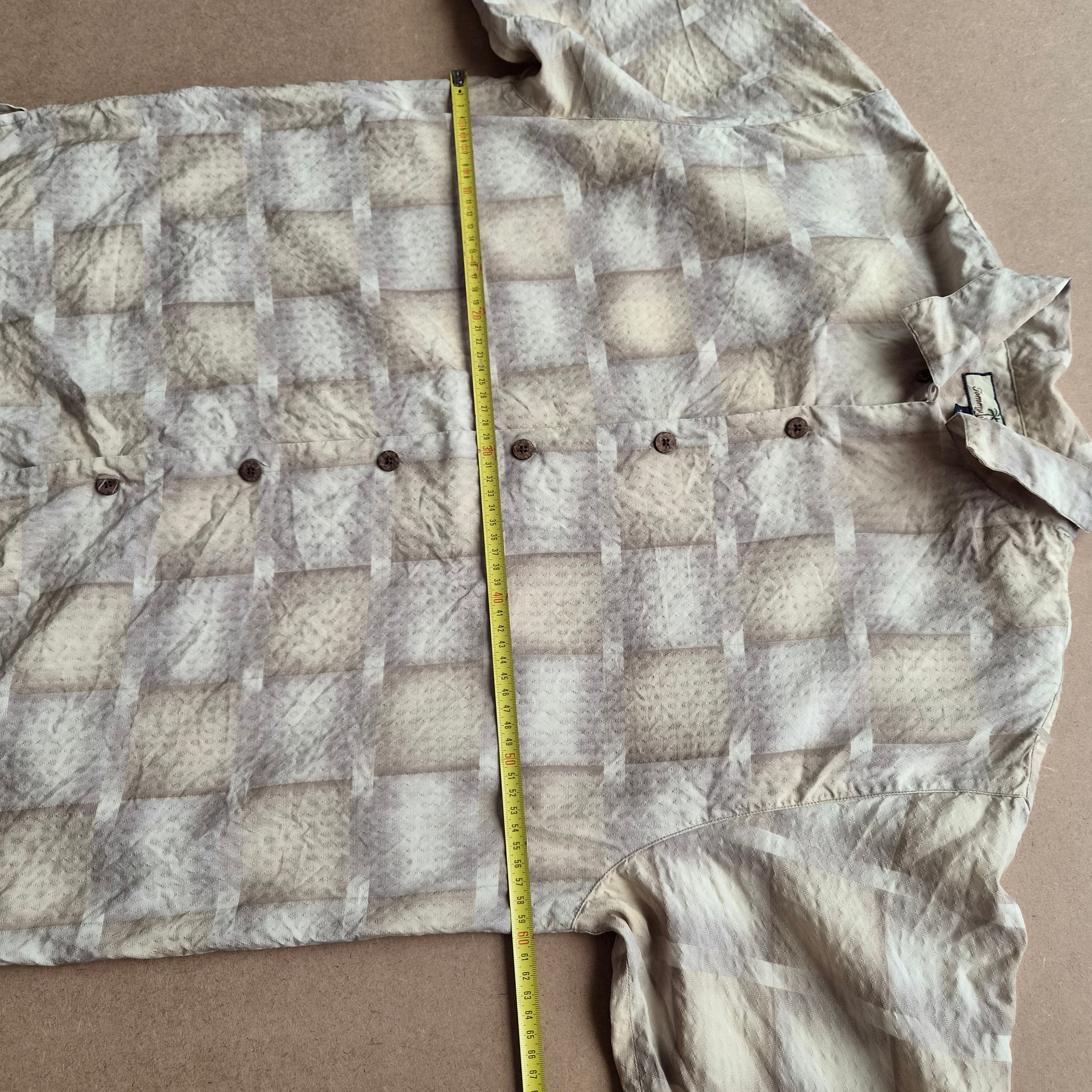 Chemise Hawaïenne Vintage Tommy Bahama - Motif Géométrique Abstrait Beige - Soie - M