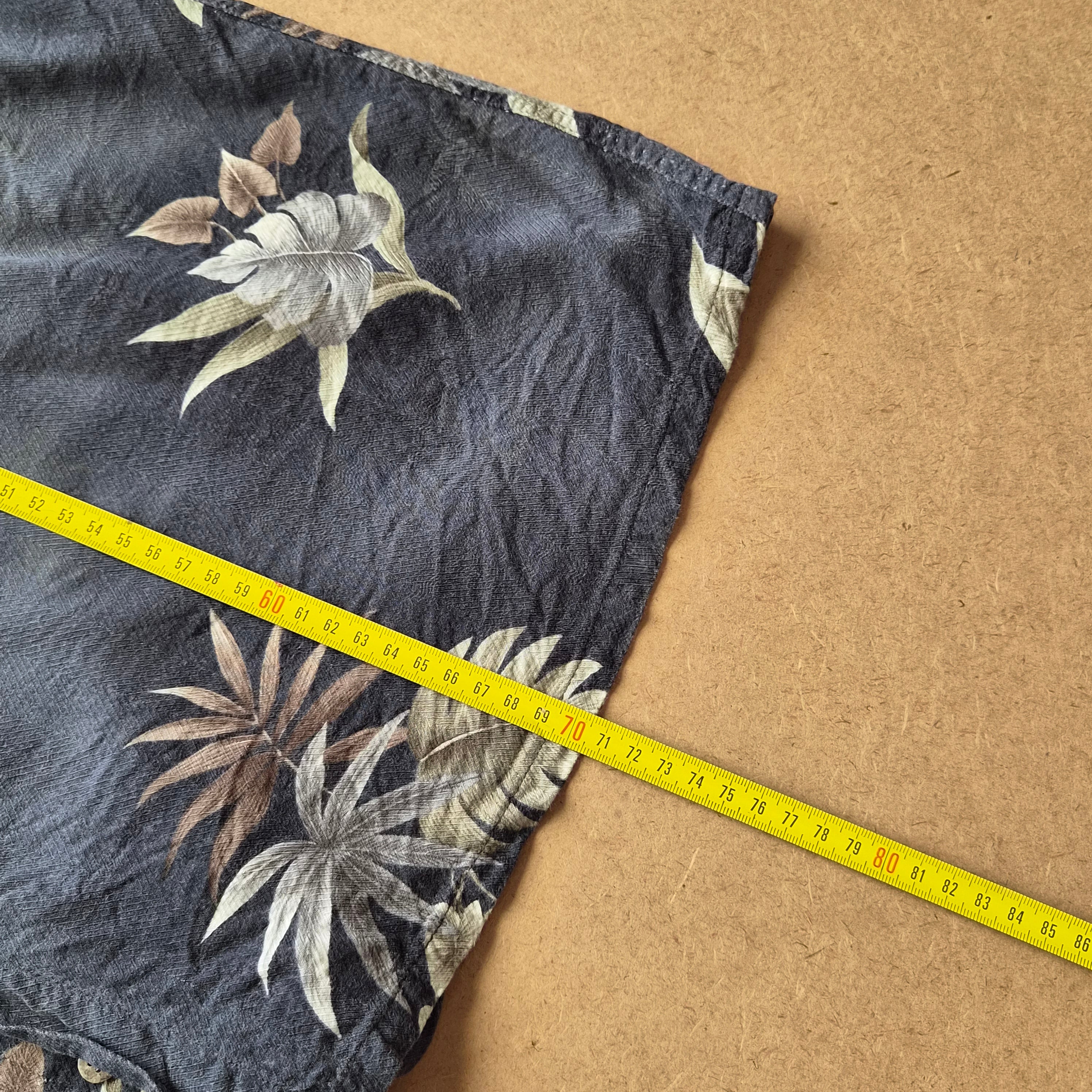 Chemise Hawaïenne Vintage Campia Moda - Feuilles Tropicales Ardoise - XL