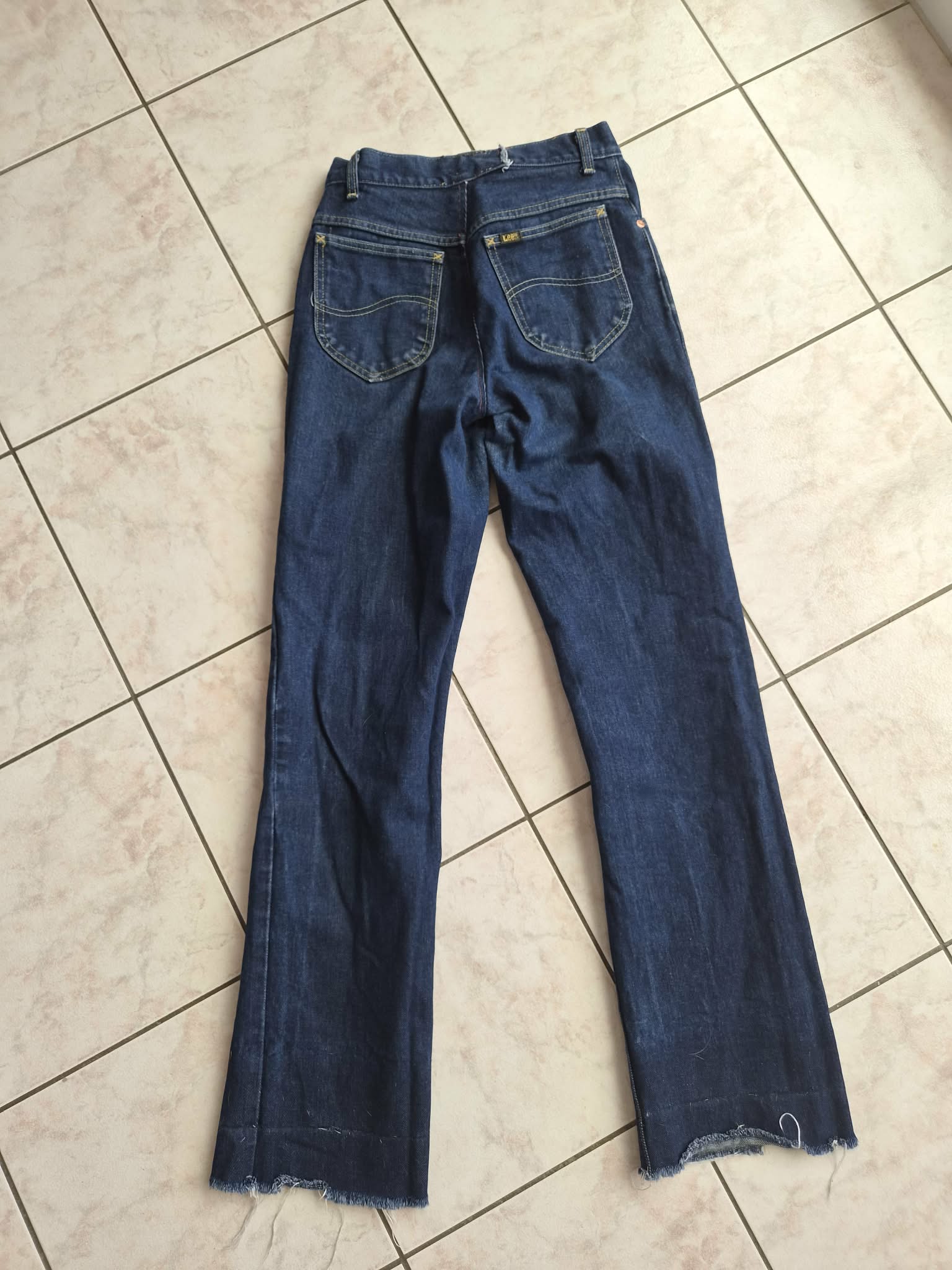 Jean Vintage Lee Bootcut Flare Bleu Indigo — Taille Haute — 30x38 FR34 — 100% Coton Made in USA — Bon état