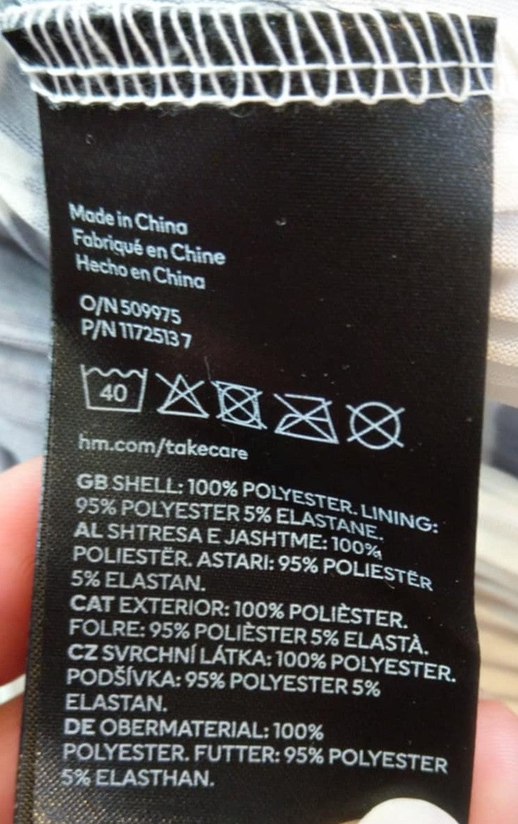 Robe H&M Zébrée Noir & Blanc — Col V Plongeant Manches Bouffantes — L — Neuve avec étiquette