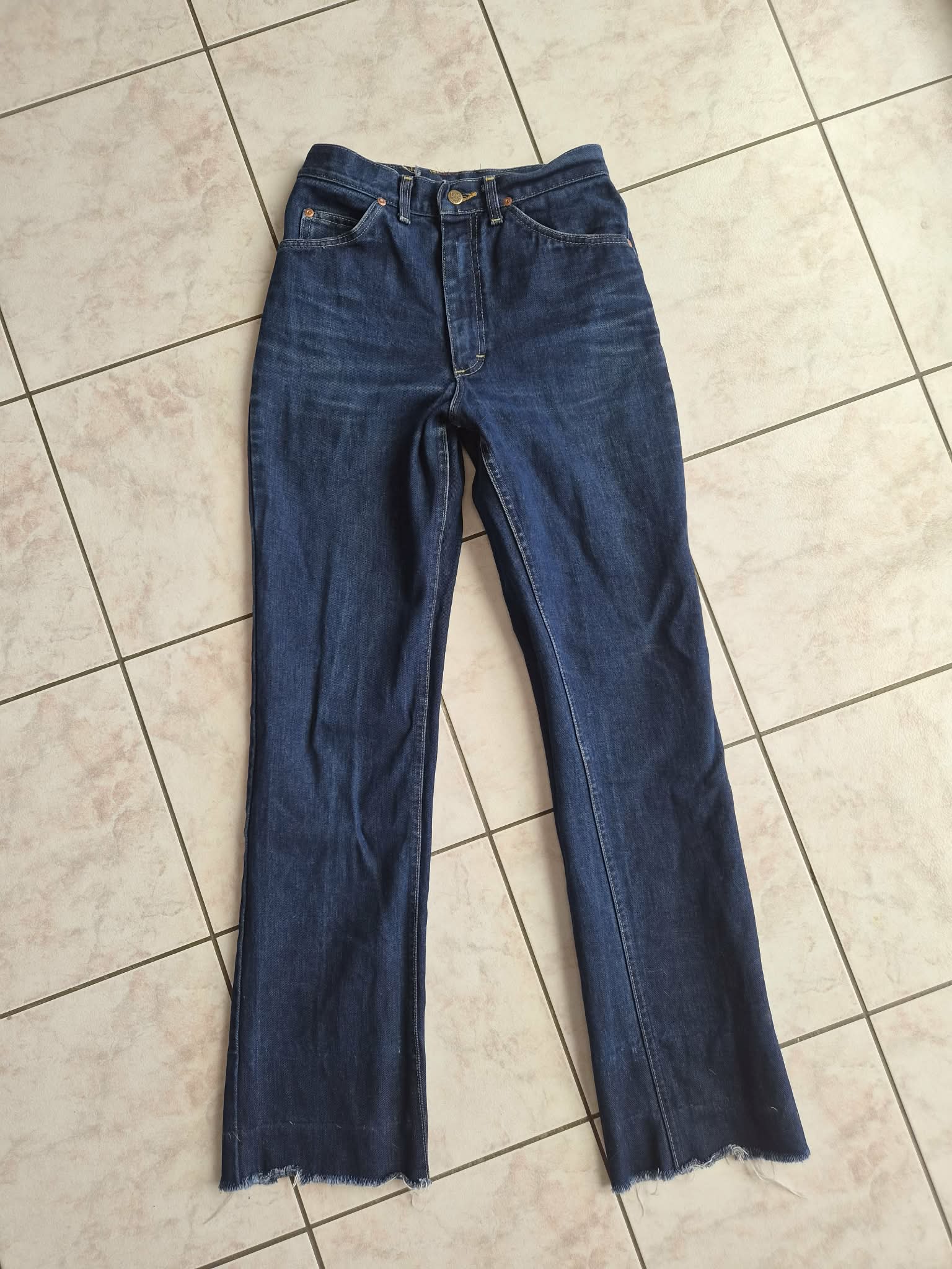 Jean Vintage Lee Bootcut Flare Bleu Indigo — Taille Haute — 30x38 FR34 — 100% Coton Made in USA — Bon état